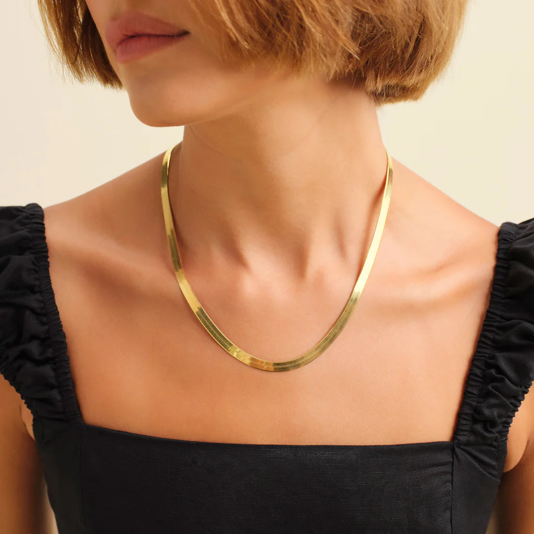 Herringbone Chain 5MM, Vermeil