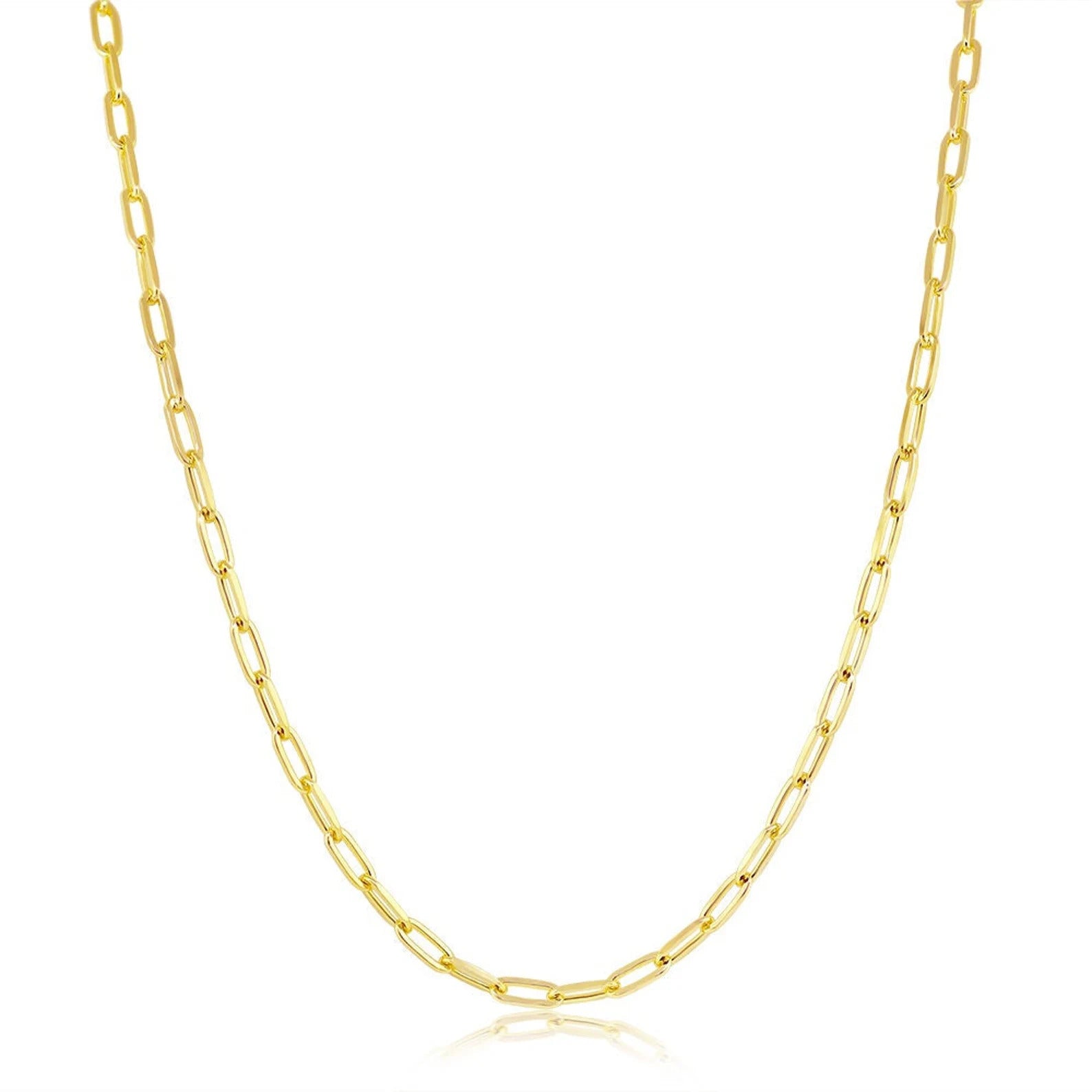 Paperclip Chain 3MM, Vermeil